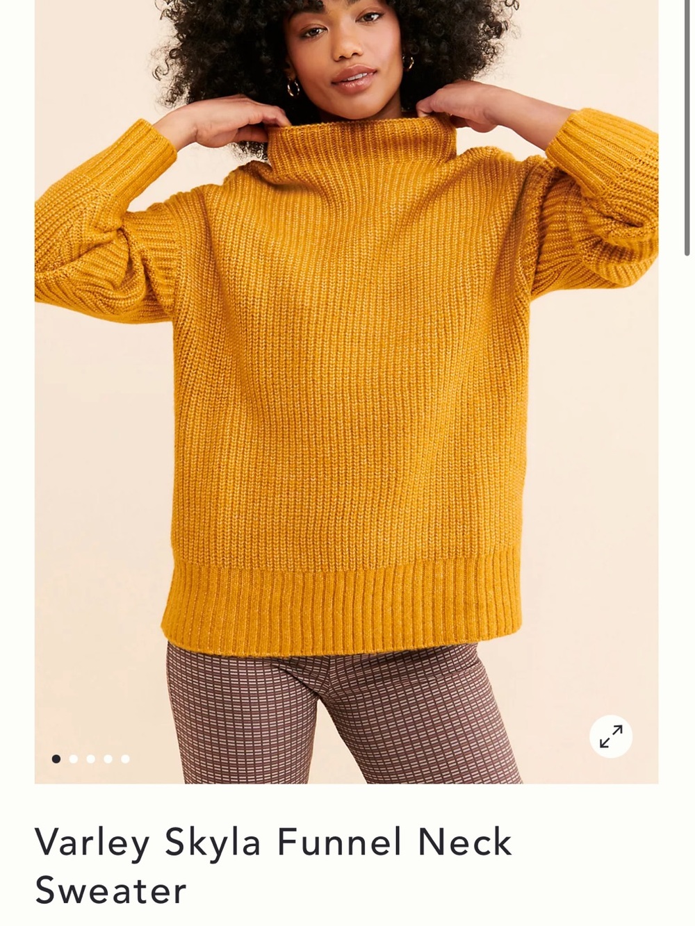 Anthropologie Golden Mustard Ribbed Turtleneck Sweater